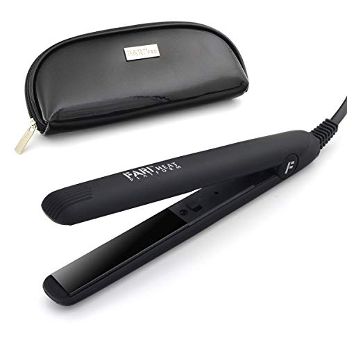 FARI Travel Mini Hair Flat Iron 1/2 Inch Ceramic Tourmaline Hair Straightener with Travel Bag Dual Voltage Travel Iron for Worldwide Use Temp 180