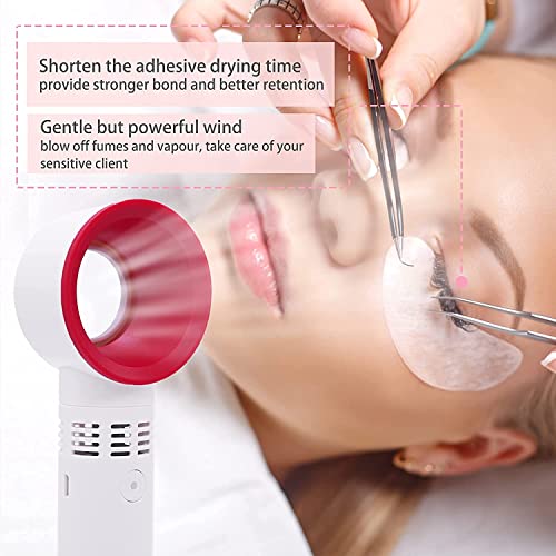 Mini Eyelash Fan Dryer Portable USB Rechargeable eyelash dryer fan for Essential Eyelash Extension Supplies (white)
