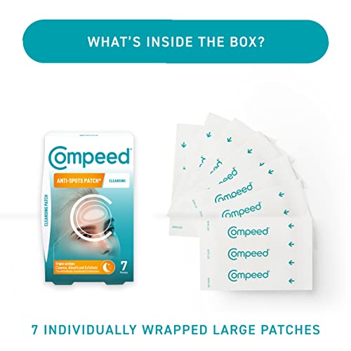 Compeed - Anti-Spots Cleansing Patch - Cleanse, Absorb and Exfoliate – Hydrocolloid Spots patches, Pimple patches - Ideal for overnight use – For