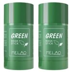Green Tea Mask Stick for Face, 2Pack Poreless Deep Cleanse Mask Stick, Blackhead Remover with Green Tea Extract, Deep Pore Cleansing, Moisturizin