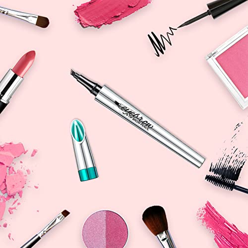 Eyebrow Pencil Microblading Eyebrow Pen with 4 Micro-Fork Tip Long Lasting Waterproof Eyebrow Makeup Looks Like Hair Defined Natural Beauty Profe