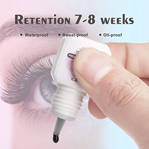 Lash Extension Glue, 0.5 Sec Lash Glue for Eyelash Extensions 7-8 Weeks Retention Eyelash Glue Professional Use Only(5ML)