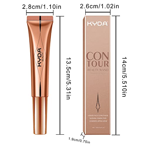 KYDA Contour Beauty Wand, Liquid Face Concealer Contouring Cushion Applicator, High Coverage Natural Matte Finish, Long Lasting Natural&Super Sil