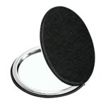 Compact Vanity Makeup Mirror for Men, Women and Girls, Black Elegant Travel Cosmetic Mirrors for Pocket, Purse or Wallet, Portable Magnifying Han