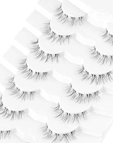 Onlyall Lashes Mink False Eyelashes Natural Wispy Lashes Soft Faux Mink Lashes Fluffy False Lashes 16MM A04