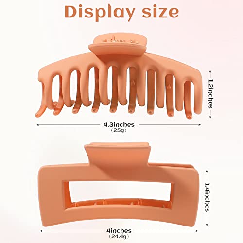 Hair Claw Clips for Women Girls, 8 PCS Hair Clips for Thick Hair, Thin Hair Strong Large Hold Hair Claw 4.3" Nonslip Hair Clamps Claw Clip Grips