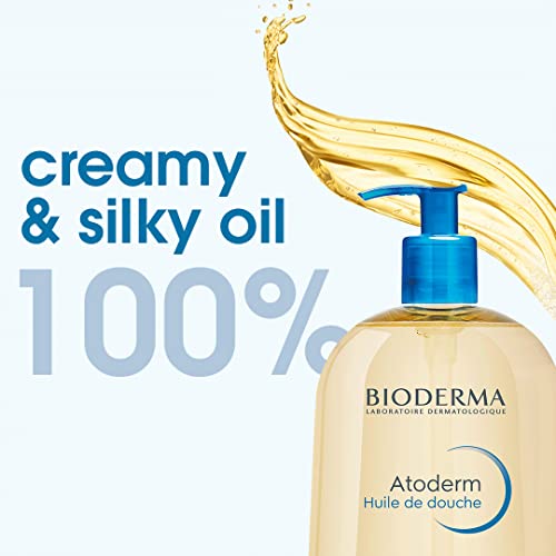 Bioderma Atoderm Shower Oil - Cleansing Oil Body Wash for Very Dry to Eczema-Prone Skin, Shower Oil to Nourish, Soothe & Restore Sensitive Skin,