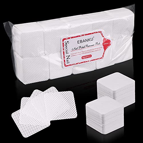 EBANKU 1000 PCS Pink Lint Free Wipes for Nails Nail Lash Glue Wipes, Wipes for Eyelash Extensions Supplies Non-Woven Fabric Eyelash Glue Wipes Pa