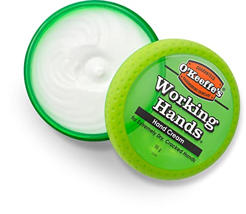 O’Keeffe’s Working Hands, 96g Jar - Hand Cream for Extremely Dry, Cracked Hands | Instantly Boosts Moisture Levels, Creates a Protective Layer &