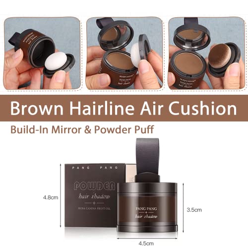Instantly Hairline Shadow,Hairline Powder,Root Touch Up Quick Cover Brown Hair Root Concealer for Hairline,Shadow,Eyebrows, Beard,Waterproof,Lith