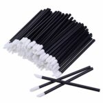 ZHIYE Lip Brushes, 100Pcs Black Disposable Lip Brushes Make Up Brush Lipstick Lip Gloss Wands Applicator Tool Makeup Beauty Tool Kits