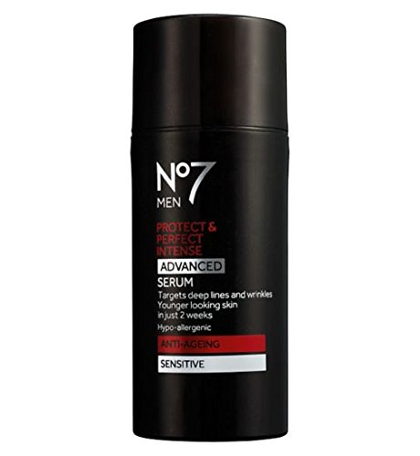 Boots No7 MEN Protect & Perfect Intense ADVANCED Serum ANTI-AGEING Sensitive 30ml-Targets Deep Lines and Wrinkles. FOR YOUNGER LOOKING SKIN IN JU