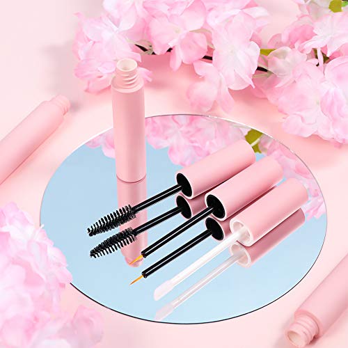 QINREN 6pcs Empty Mascara Tube, 10ml Empty Mascara Tube and Wand Refillable Mascara Tube with Eyelash Wand Eyeline Container Bottle with Rubber I