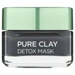 L'Oreal Paris Pure Clay Black Charcoal Detox Face Mask, Deep Cleansing Skin Care for All Skin Types 50 ml