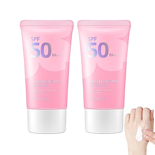 Japan Sakura Sunscreen, Sakura Sunscreen Skincare SPF 50, Moisturizing Sunscreen, Hydrating Cream to Deeply Protected Skin, 50g (1PC)
