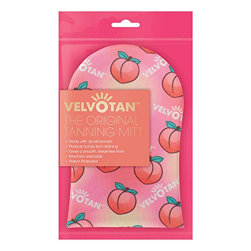 PEACHY - The Original Tanning Mitt VELVOTAN - Self Tanning Applicator - Clever Lotion Resistant - Reusable - Sleek Application