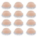 WBCBEC 6 Pairs Replacement Eyelids for Mannequin Head Removable Realistic Eyelids with Eyelashes Mannequin Head Eyelids for Eyelash Training Prac