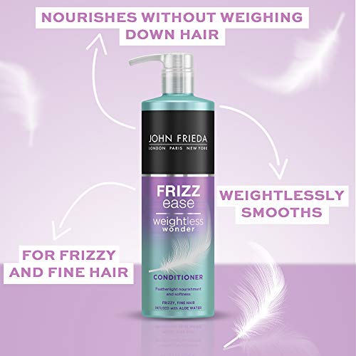 John Frieda Frizz Ease Weightless Wonder Shampoo and Conditioner Duo Pack 2 x 500ml, Lightweight Shampoo and Conditioner for Frizzy Hair, Anti-Fr