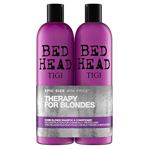 Bed Head by TIGI - Dumb Blonde Shampoo and Conditioner Set - Nourishing Professional Coloured Hair Treatment - Ideal For Blonde Hair - 2x750ml