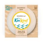KinKind NOURISH me! Shampoo Bar. Coconut & Argan Oil for hydration. For normal, dry and grey hair. Vegan & Cruelty Free. UK made. Up to 50 washes