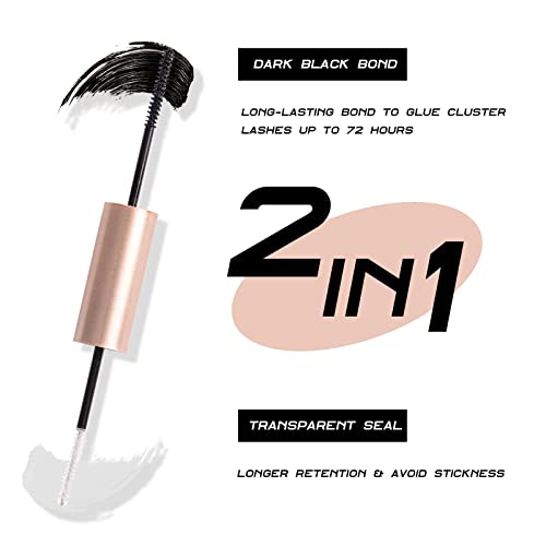 Magnetic SL Lash Bond and Seal, Lashes Adhesive Cluster for DIY Cluster Individuals False Eyelashes Strong Hold for 72 Hours Latex-free Waterproo