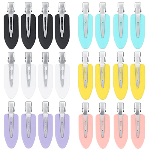 HTHL No Bend Hair Clips, 24 Pieces No Crease Curl Pin Clips, Creaseless Hair Clips for Girls Women Hair Styling Accessories(Multicolor)