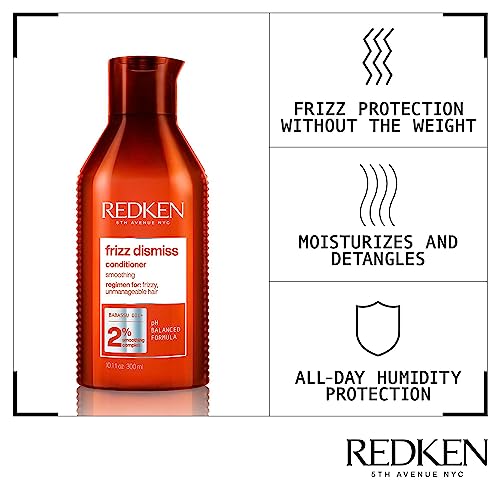 REDKEN Conditioner, Babassu Oil, Adds Shine and Smooths Frizzy Hair, Frizz Dismiss, 300 ml