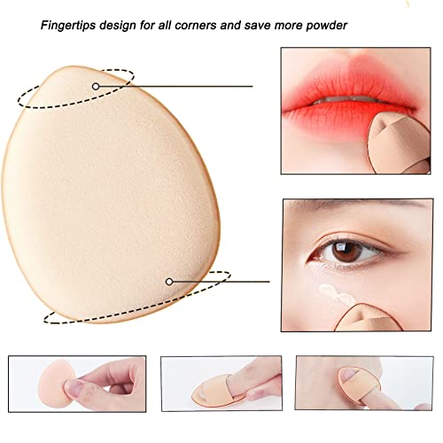 Powder Puff Face Triangle for Loose Powder Body Eyes Cosmetic Foundation (2 Triangle, 1 Mini)