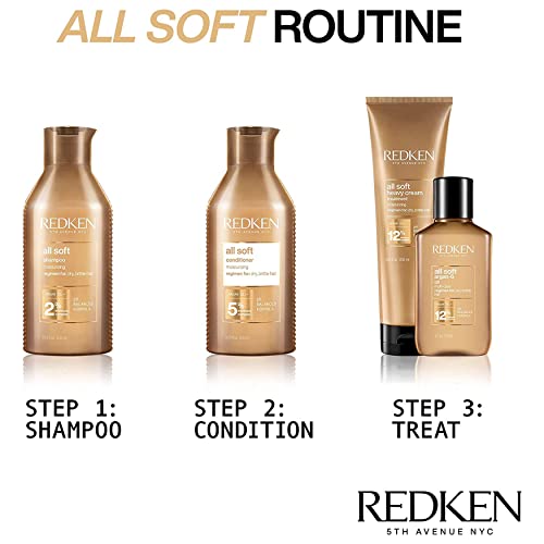 REDKEN Shampoo & Conditioner, For Dry Hair, Argan Oil, Softness and Shine, All Soft, Power Duo 500 ml Set