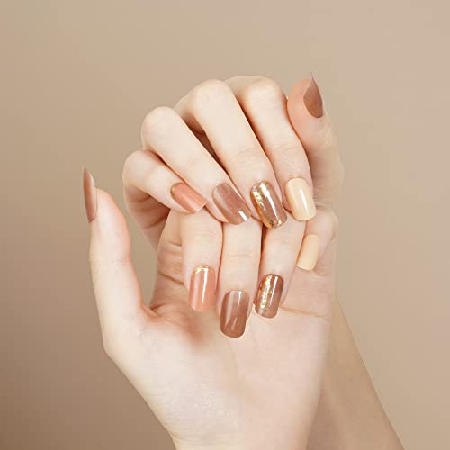 DANNI & TONI 28 Stickers Semi Cured Nail Wraps Soft Self-Adhesive Gel Nail Stickers,Salon-Quality Gel Nail Polish Strips Manicure Stickers Set (i