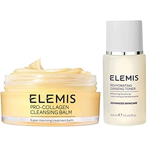 ELEMIS Cleanse & Glow Duo, 2-Piece Cleanse & Tone Duo, Keep Skin Balanced, Hydrated & Protected, Gift Set Includes: Purifying Pro-Collagen Cleans