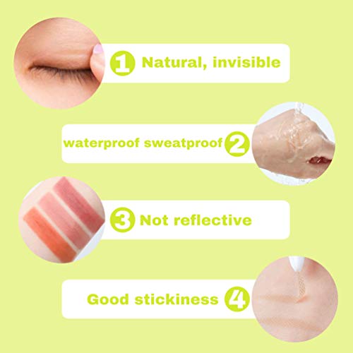 2400 Pieces Invisible Fiber Double Eyelid Tape Instant Lift Double Eyelid Sticker Tape with 2 Pieces Fork Rods Stickers Eyelid Lift Strips - for