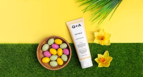 Q+A Oat Milk Cream Cleanser, a Moisturising Face Cleanser Formulated with a Triple Blend of Oat Derived Ingredients to Gently Lift Makeup and Imp