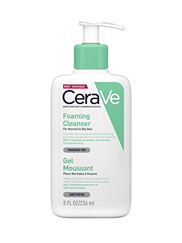 CeraVe Foaming Cleanser for Normal to Oily Skin 236ml with Niacinamide and 3 Essential Ceramides