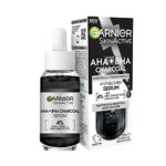 Garnier Skinactive 4% AHA + BHA (Salicylic Acid) & Niacinamide Charcoal Serum, Resurface & Smooth Skin Texture, Improve Appearance Of Marks & Ble