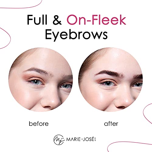 Marie-José & Co Dark Brown Eyebrow Powder, Compact Eyebrow Kit for Women, Easy to Apply Eyebrow Makeup, Eyebrow Cake Powder with A Soft Finish fo