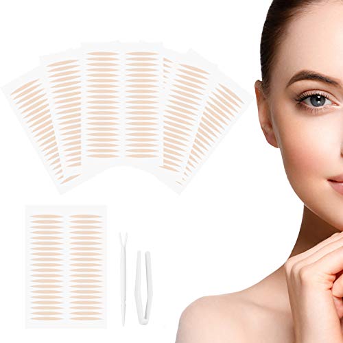 2400 Pieces Invisible Fiber Double Eyelid Tape Instant Lift Double Eyelid Sticker Tape with 2 Pieces Fork Rods Stickers Eyelid Lift Strips - for