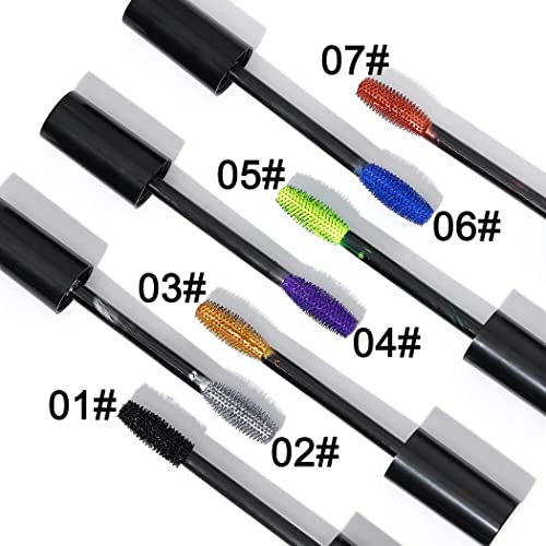 Blue Colored Mascara - Colorful Mascara/Waterproof Long-lasting 4D Silk Fiber Lash Mascara/Smudgeproof Fast Dry Eye Lashes Curling Lengthening Th