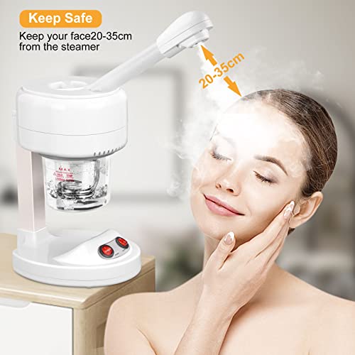 Holdfiturn Facial Steamer Mist Tabletop Face Steamer Hydrating Moisturizing Spray Machine Portable Beauty Salon Spa Humidifier Skin Cleaning Humi