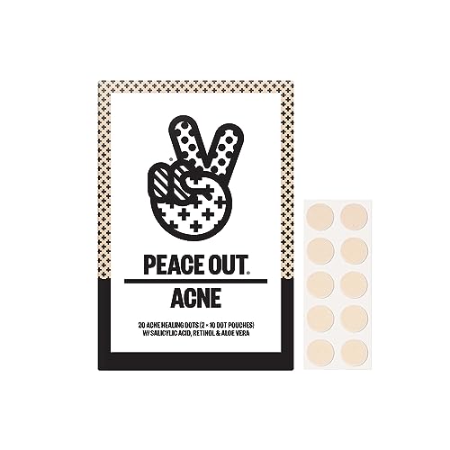 Peace Out Skincare Acne Dots. Hydrocolloid Anti-Acne Pimple Patches with Salicylic Acid to Quickly Clear Blemishes