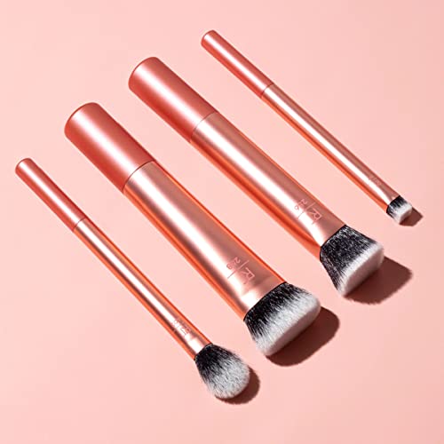 Real Techniques Face Base Makeup Brush Kit, For Concealer, Foundation, & Contour, Works With Liquid, Cream & Powder Products, Staples For Blendin