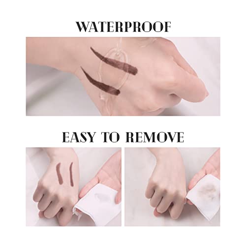 Music Flower Double Ended Eyebrow Pencil, Waterproof Brow Pen, Smudgeproof Long lasting Eye Makeup, Pack of 1, Dark Brown