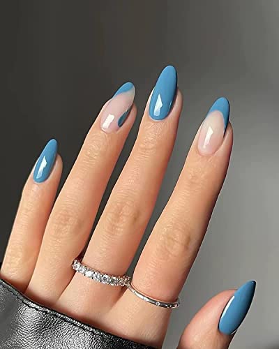 JUSTOTRY 24 Pcs Fake Nails Short, Red and Yellow Swirl Press on Nails with Designs, Glossy Pink French False Nails Short, Stick on Nails for Wome