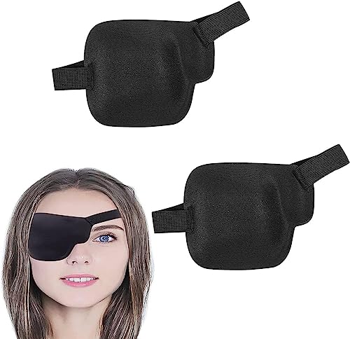 2PCS - 3D Black Eye Patches for Adults | Adjustable Eye Patch | Premium Quality Eyepatch for Adult | Medical Eye Patch for Recovery After Catarac