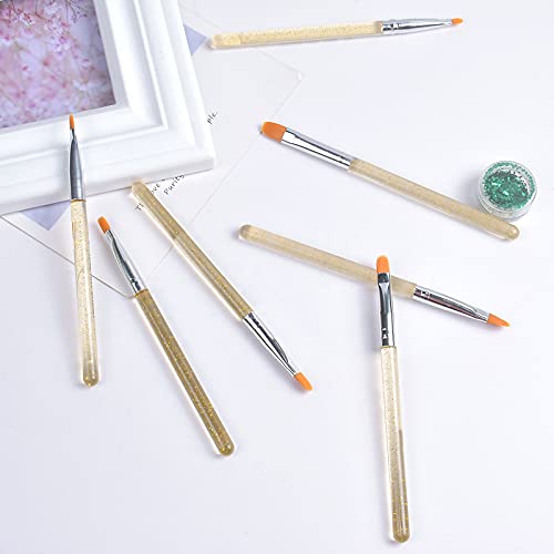 AvoDovA 7PCS Nail Art Brush Set, Nail Tips Acrylic UV Gel False Nails Painting Pen DIY Nails Design, Nail Art Tips Builder Brush, UV Gel Acrylic