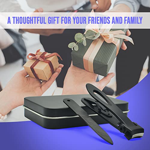Nail Clippers for Thick Nails 15mm Wide Jaw Stainless Steel Fingernail and Toenail Clipper Set with Nail File Nail Cutter Accessories for Men and