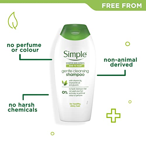 Simple Kind To Hair Gentle Cleansing Shampoo Pack Of 6 With Vitamin B5, Chamomile Oil, And Glycerin Hair Care For Healthy, Shiny Hair 400 Ml