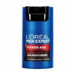 NEW L'Oréal Men Expert Power Age Moisturiser, Hydrating & Revitalising Hyaluronic Acid Moisturiser for Men, designed for Ageing, Dry & Dull Skin