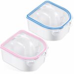 2 Pieces Nail Soaking Bowl Nail Art Hand Soak Bowl Soak off Bowl Warm Water Manicure Bowl Nail Spa Bowl Manicure Tool (Pink, Blue)