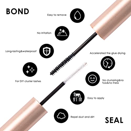 Magnetic SL Lash Bond and Seal, Lashes Adhesive Cluster for DIY Cluster Individuals False Eyelashes Strong Hold for 72 Hours Latex-free Waterproo
